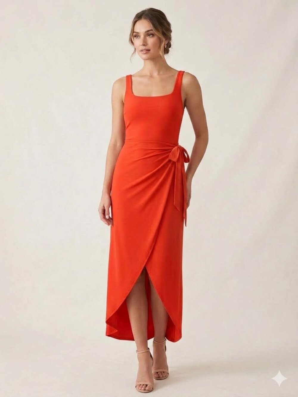 Wilfred Aritzia red wrap midi dress, size XS
